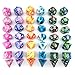 SmartDealsPro 6 x 7 Sets(42 Pieces) Double Colors Polyhedral Dice Set with Pouches for Dungeons and Dragons DND RPG MTG Table Games D4 D6 D8 D10 D12 D20 (Color 2)