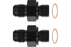 EVIL ENERGY 6AN Male to 1/4" NPSM Transmission Cooler Fitting Adapter Aluminum Black 2PCS, Fits TH350 TH400 4L60E 700R4 200-4
