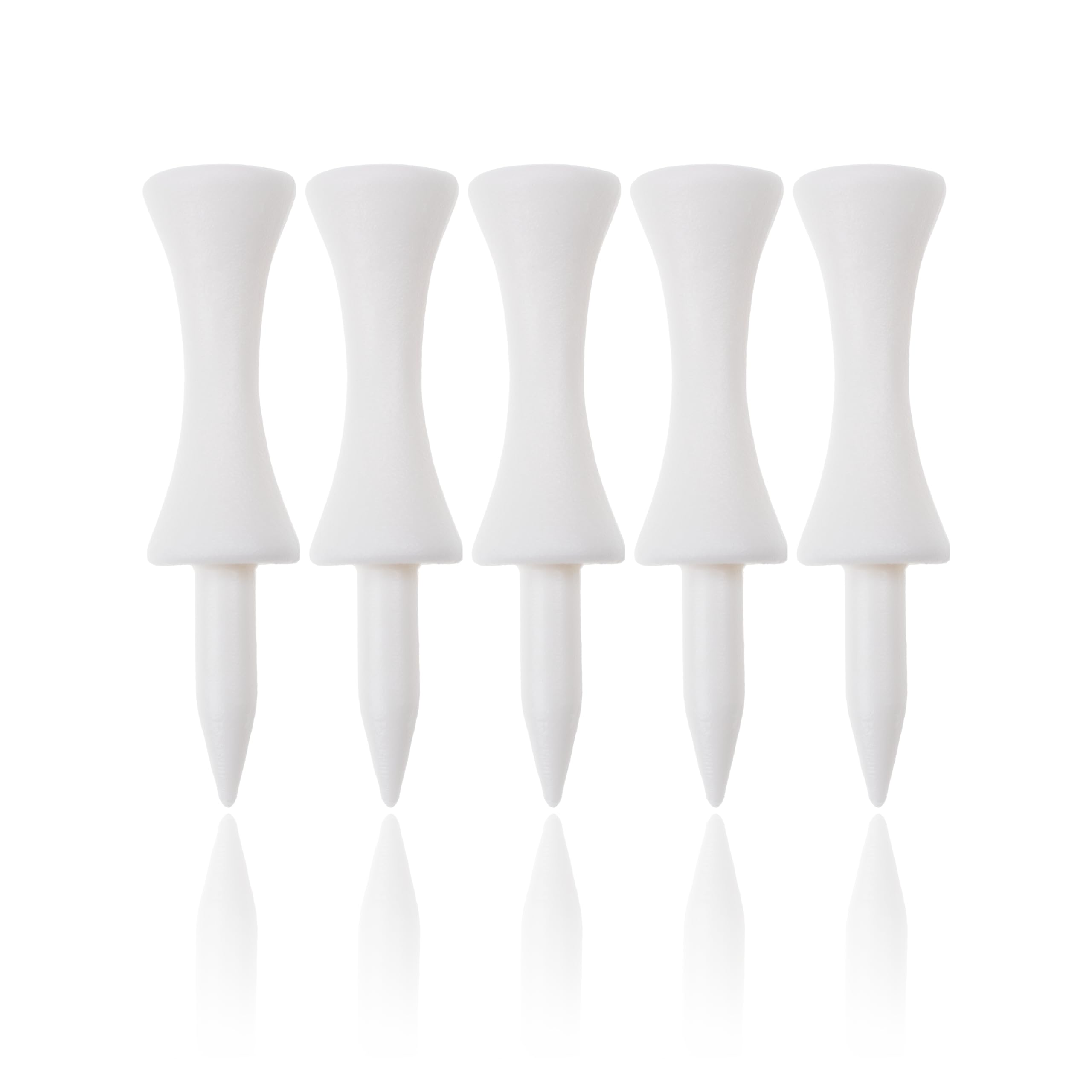 ECADDIE White Golf Tees 51mm (100 Pack) - Bright White Castle Golf Tees Plastic for Driving - Durable White Castle Tees Excellent for Driver Tees - Castle Tees Golf Accessories for Golf Gifts