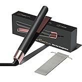 Mini Flat Iron 1 Inch Ceramic Mini Hair Straightener, Small Flat Irons for Short Hair, Curls Bangs, Dual Voltage for Travel,Dual Voltage for Worldwide Use(Black)