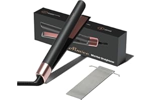 AIMSEE Mini Flat Iron 1 Inch Ceramic Mini Hair Straightener, Small Flat Irons for Short Hair, Curls Bangs, Dual Voltage for Travel,Dual Voltage for Worldwide Use, Black