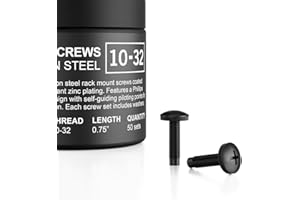 AC Infinity Carbon Steel 10/32 Rack Screws and Nylon Washers. 50-Piece Set for Equipment Server Racks, enclosures, and cabinets.