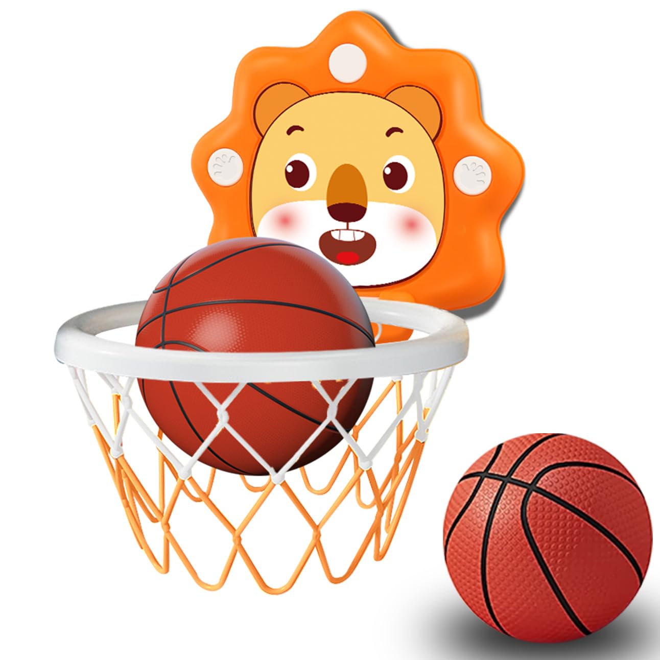 Toddler Kids Basketball Hoop Indoor Toys,Scoreboard Portable Design Adjustable Height,Christmas Birthday Baby Toddler Kids Boys Small Mini Basketball Hoop Gifts Toys (Orange, Small)