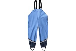 Lelaki Kids Waterproof Bib Rain Suspender Lightweight Windproof Outdoor Rain Pants for Boys Girls