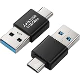 REXUS USB C Male to USB A Male Adapter 2 Pack, Maximum PD15W Quick Charge and 10Gb High-Speed Data Transmission, Type C Adapter for Laptop,Smartphone Compatible with iOS,Android