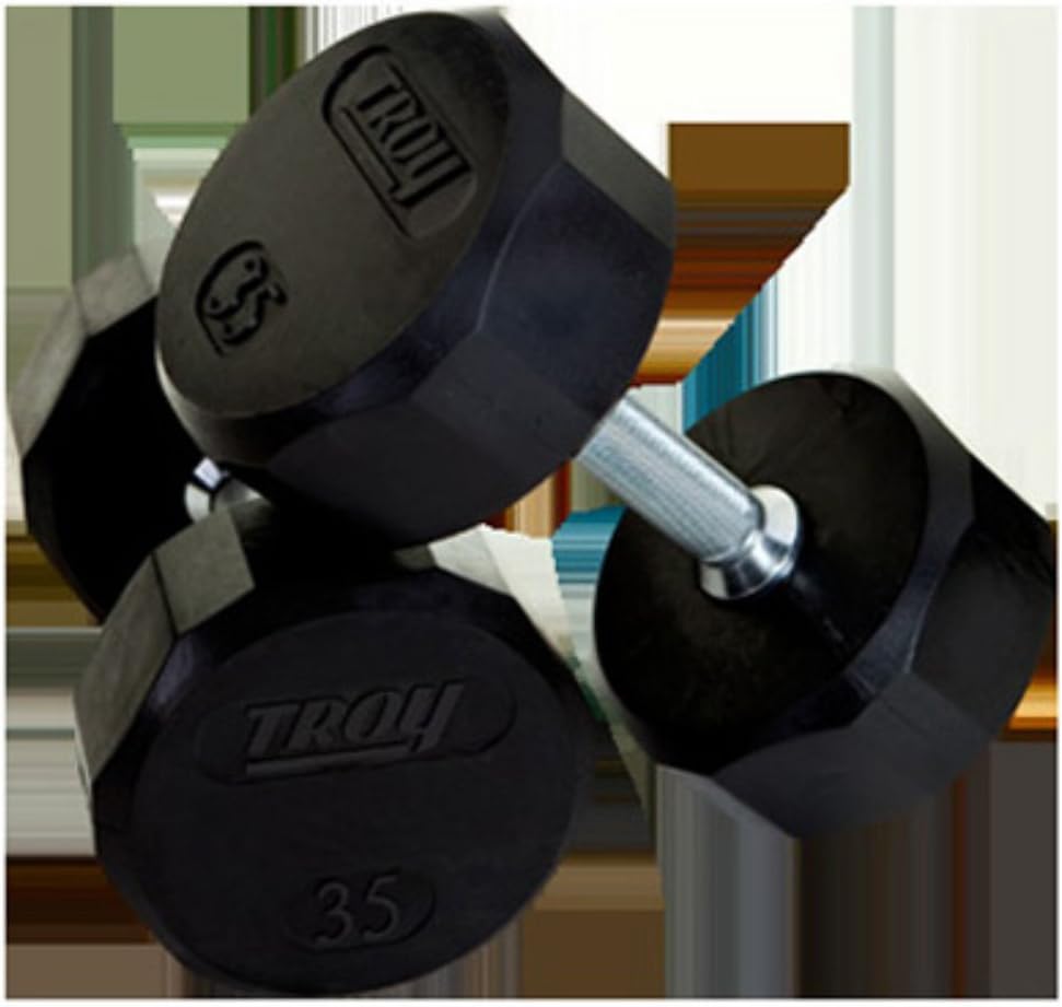 Troy 12 Sided Rubber Encased Dumbbells - TSD-R