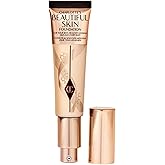 Charlotte Tilbury Beautiful Skin Medium Coverage Hydrating Foundation - Buildable Liquid Makeup for Instant Glow, Plumping Hydration & Lasting Skincare Benefits