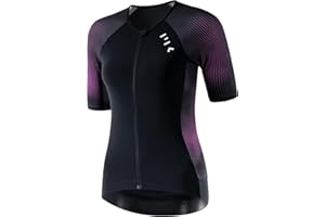 MY KILOMETRE Women's Triathlon Top, Padded, Quick-Dry,Slimming Fit, Secure Lock Zipper, Back Pockets, UPF 50+ UV Protection