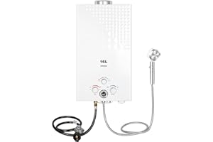 ACTREY Tankless Water Heater,16L Outdoor Portable Gas Hot Water Heater,Instant Propane Water Heater with Digital Display for Camping Trips Boat Cabins