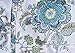 ENVOGUE Window Curtains Turquoise Exotic Jacobean Flowers Border Print Leaves Floral Climbing Vine Garden Branches Road Pocket 100% Cotton Drapes 2 Panels 50-by-96-inch Blue Teal (Blue)