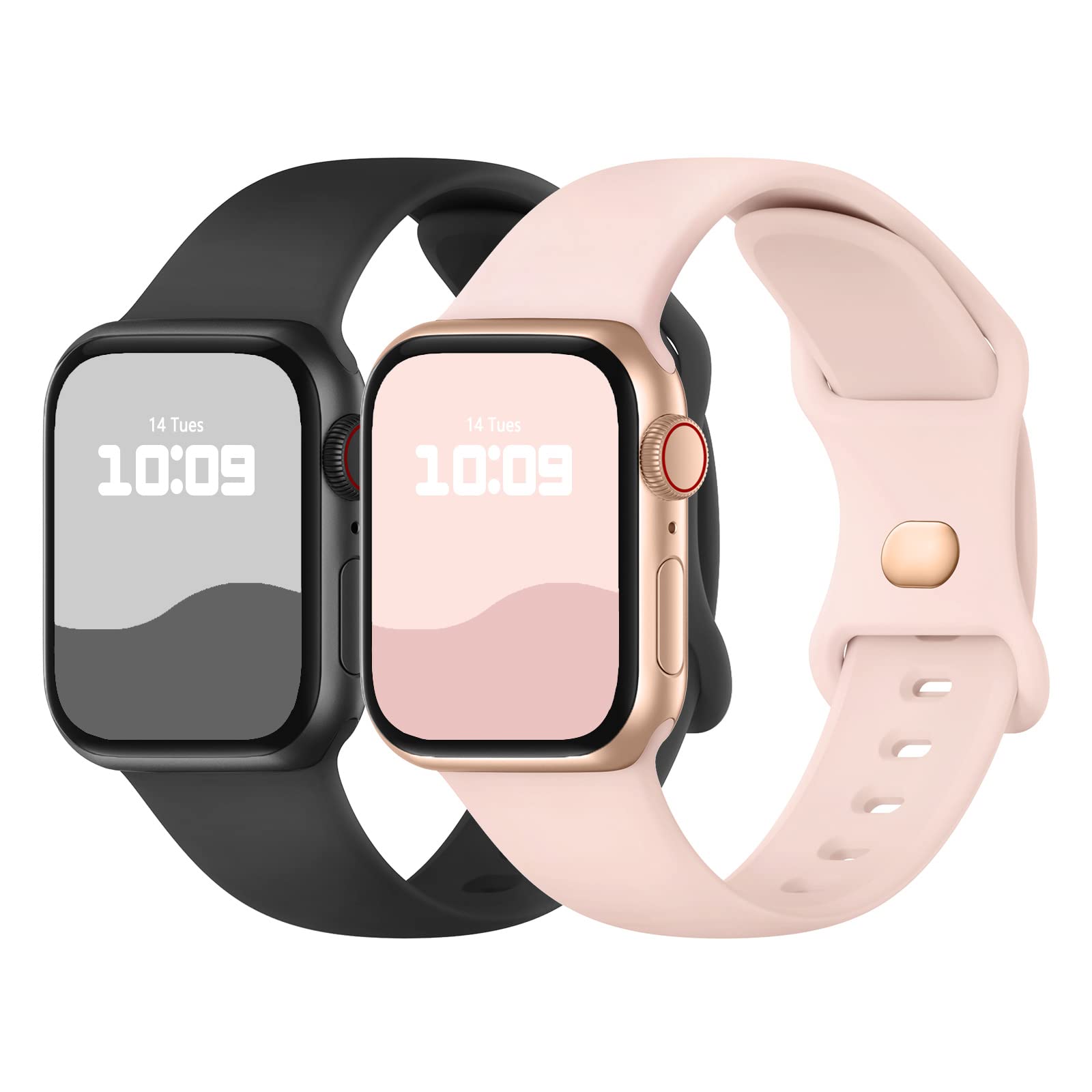 Adepoy 2 Pack Strap Compatible with Apple Watch Straps 49mm 46mm 45mm 44mm 42mm 41mm 40mm 38mm, Soft Silicone Sport Band with Classic Clasp for iWatch SE3 Ultra3/2/1 Series 11 10 9 8 7 6 5 4 3 2 1