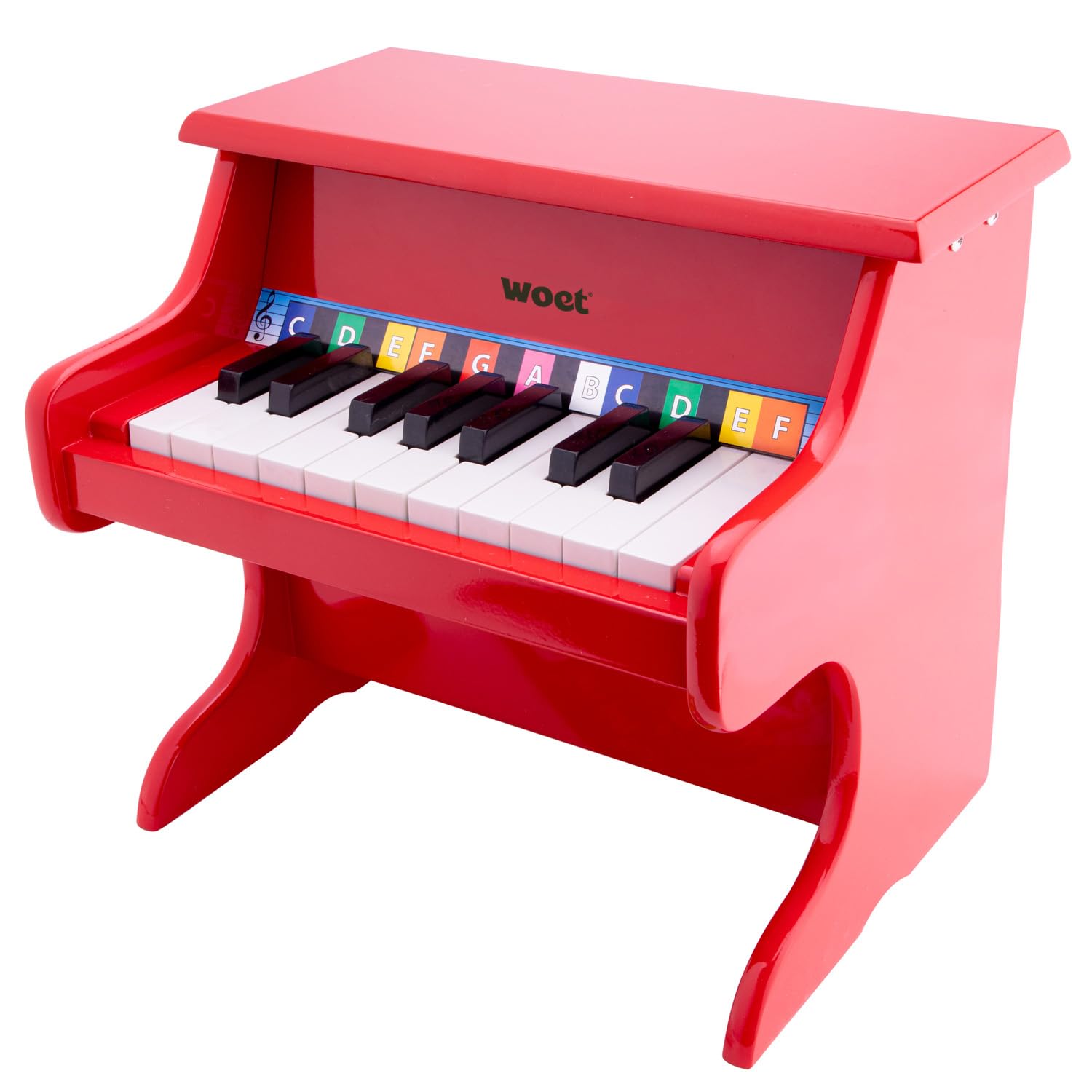 New Classic Toys 10155 Wooden Piano Book for Toddlers 3 Boys and Girls Baby Gifts, Kids Musical Instruments for Childrens Three Year Old, Piano - Red