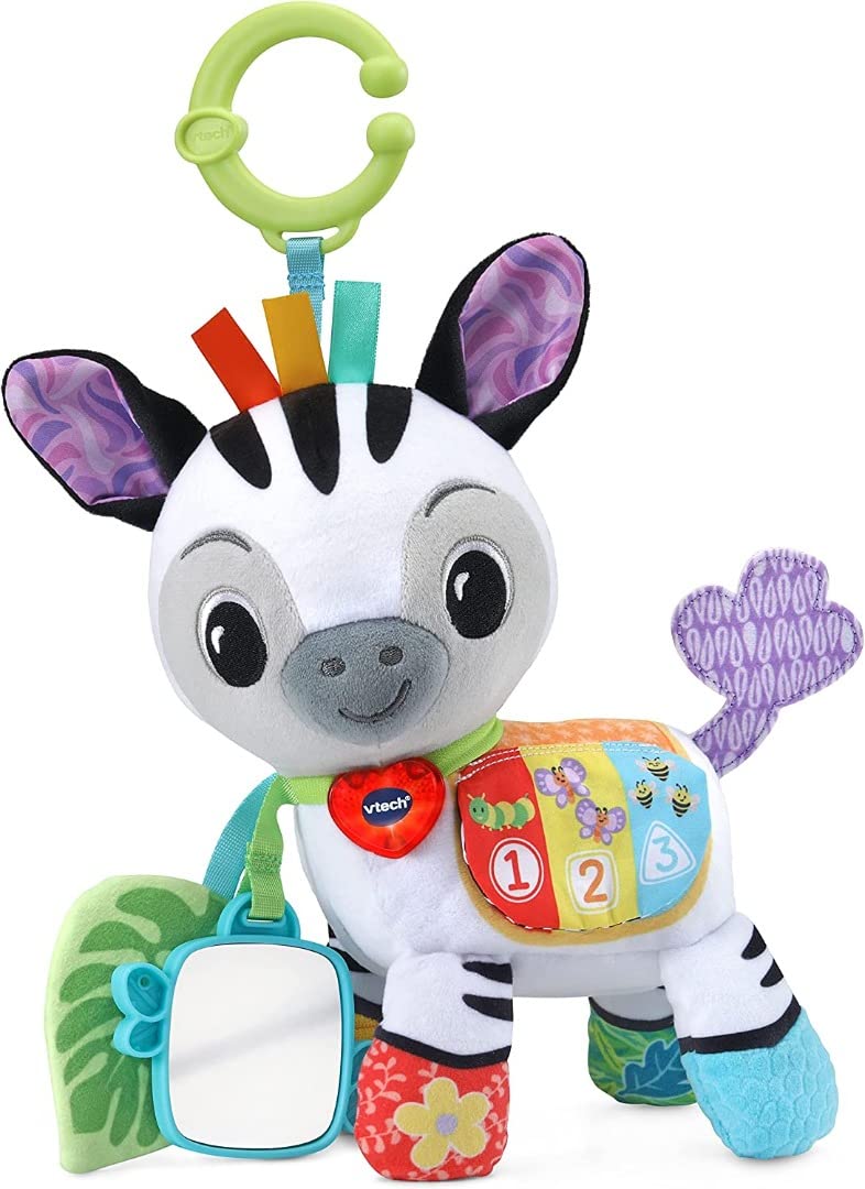 VTech Baby On-the-Go Soft Zebra, Sensory Toy with Colours, Lights, Music & Sounds, for Boys & Girls from 3, 6, 12, 24 + months, English Version