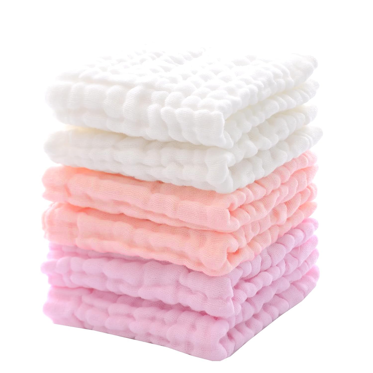 Baby Washcloths Muslin Baby Face Towels 6 Pack Soft Muslin Washcloths for Newborn Cotton Wash Cloth Set for Baby Face Body Natural Baby Wipes for Delicate Skin Baby Registry as Shower 11x11 inches