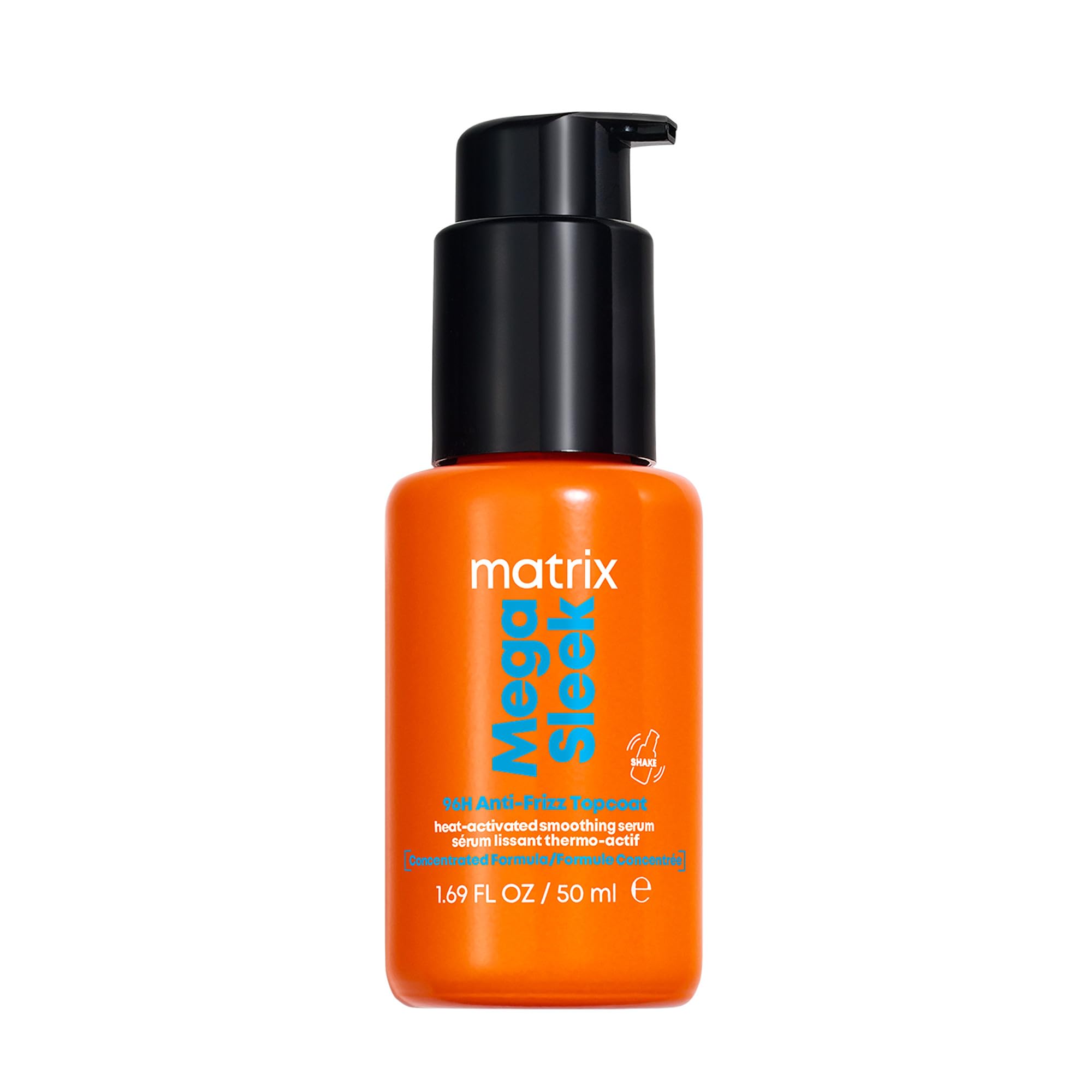 Photo 1 of *MINOR DAMAGE - USED*
Matrix Mega Sleek 96H Anti-Frizz Topcoat Serum - Humidity Resistant Heat Protection, For Frizzy Hair & All Hair Types, Anti-Frizz Hair Care, Shine Serum