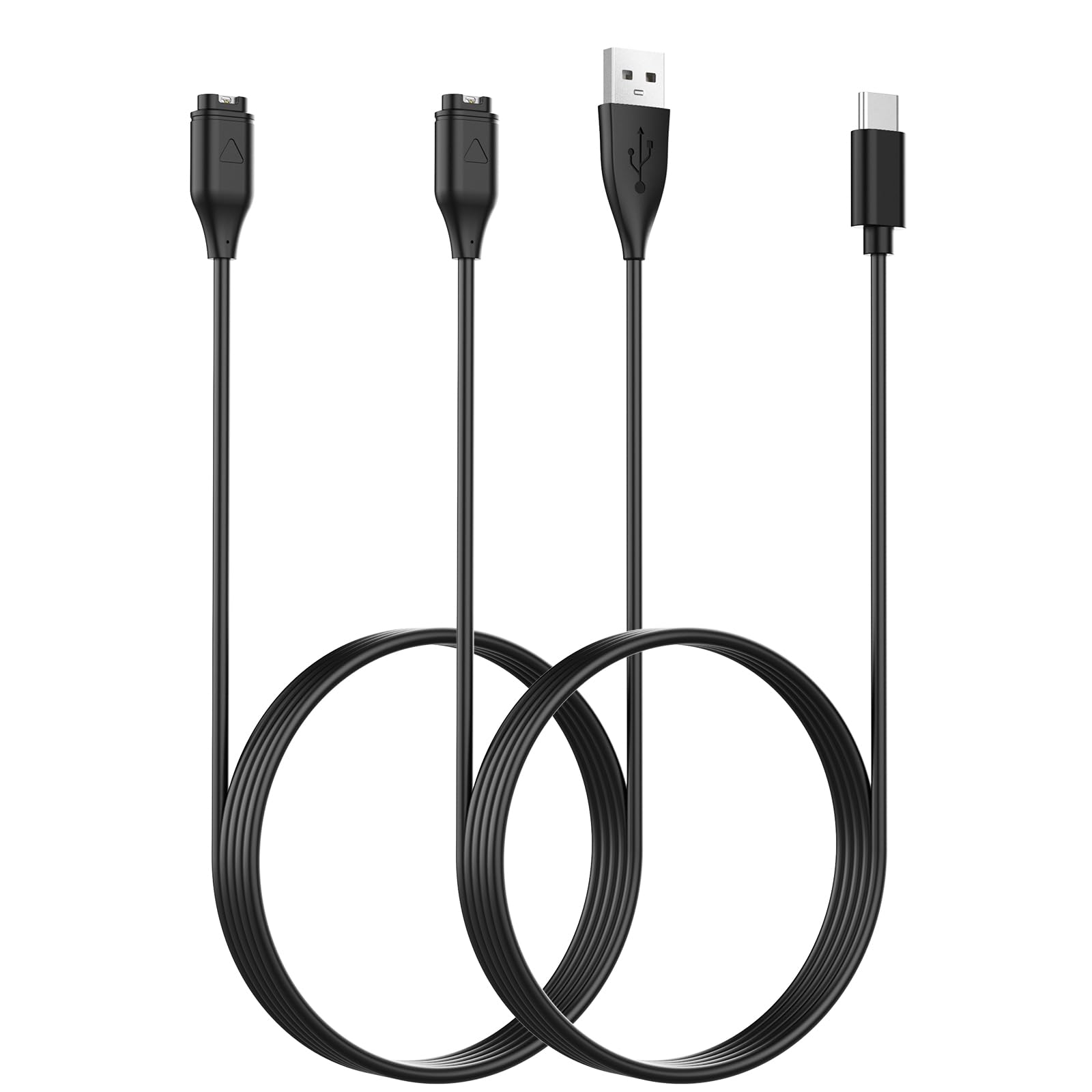 Simpeak 2Pcs Charger Cable Compatible with Garmin vivoactive 6 5/ Forerunner 255 165/ Instinc 3 2, 100cm USB+Type C Charging Cable Replacement for Fenix 8/ Venu 4S 4 3