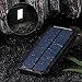 Power Bank 12000mAh Solar Charger Portable Hook Dual USB External Battery Charger for iPad/ iPhone/ Samsung/ Camera LED Flashlight for Emergency Outdoor Camping Travel ( Black )
