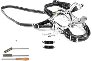 EQUINEZ TOOLS Equine Dental Kit Set Pony Speculum Horse Mouth Gag Float Set Steel Leather