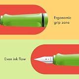 LAMY safari green Fountain Pen F nib Ergonomic Grip Blue Cartridge Included view 3