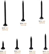 ZHENGYYUU M4 Self-Tapping Screws Wood Assortment 185 Pcs Black Cross Pan Head view 3