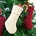 LimBridge Christmas Mini Stockings, 6 Pack 7 inches Knitted Knit Rustic Stocking Decorations for Whole Family, Burgundy and Cream