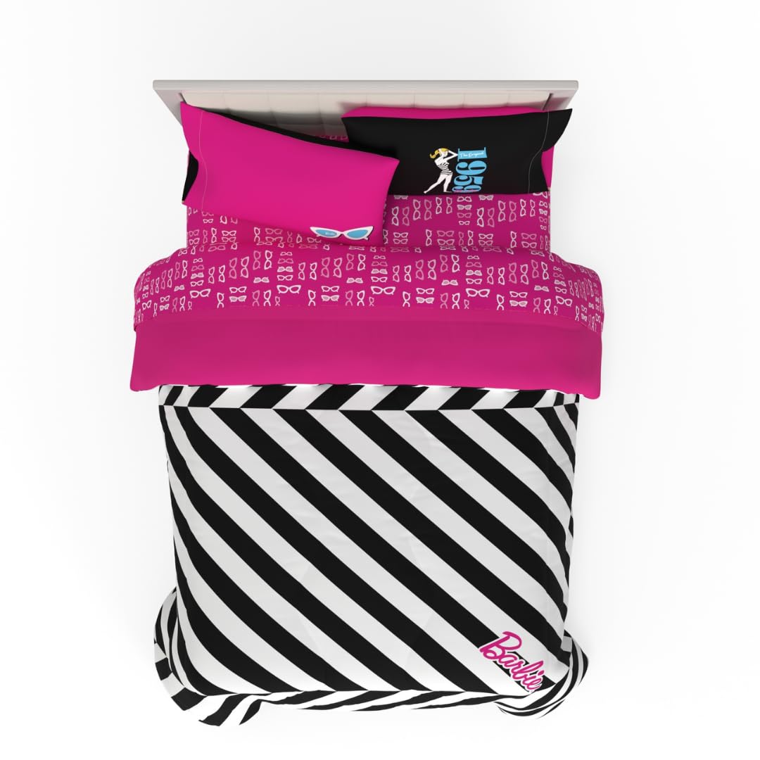 Photo 1 of Franco Barbie 1959 Super Soft Cozy Reversible Comforter and Sheet Set, 5 Piece Full Size