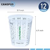 CANOPUS 72oz Paint Mixing Cups Set of 12 with 3 Lids – Clear Graduated Cups view 6