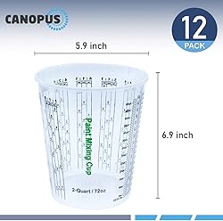 CANOPUS 72-oz Paint Mixing Cups, Pack of 12 Cups
