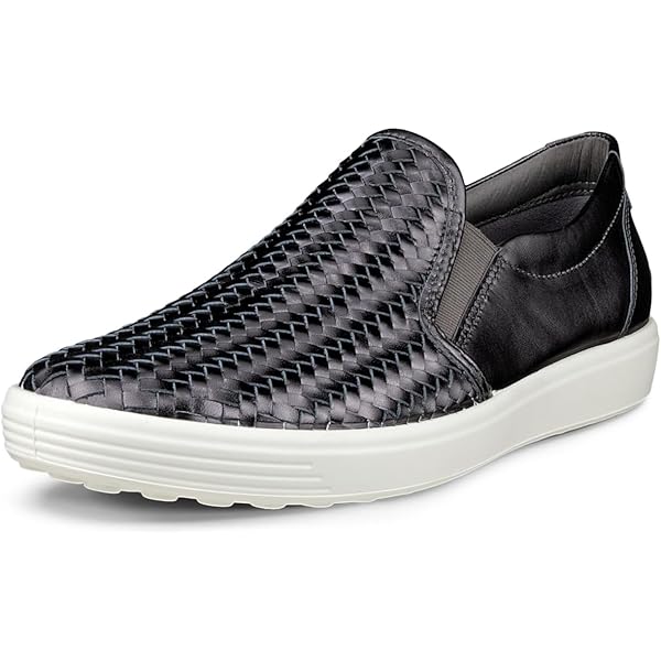 Amazon.com | ECCO womens Soft 7 Woven Slip on 2.0 Sneaker, Black