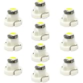 WLJH 10x White T3 Neo Wedge 3030 SMD Chipest 8mm Base Led Car Instrument Cluster Dashboard Gauge Bulb HVAC AC Heater Climate Controls Lamps Switch Indication Interior Light Replacement