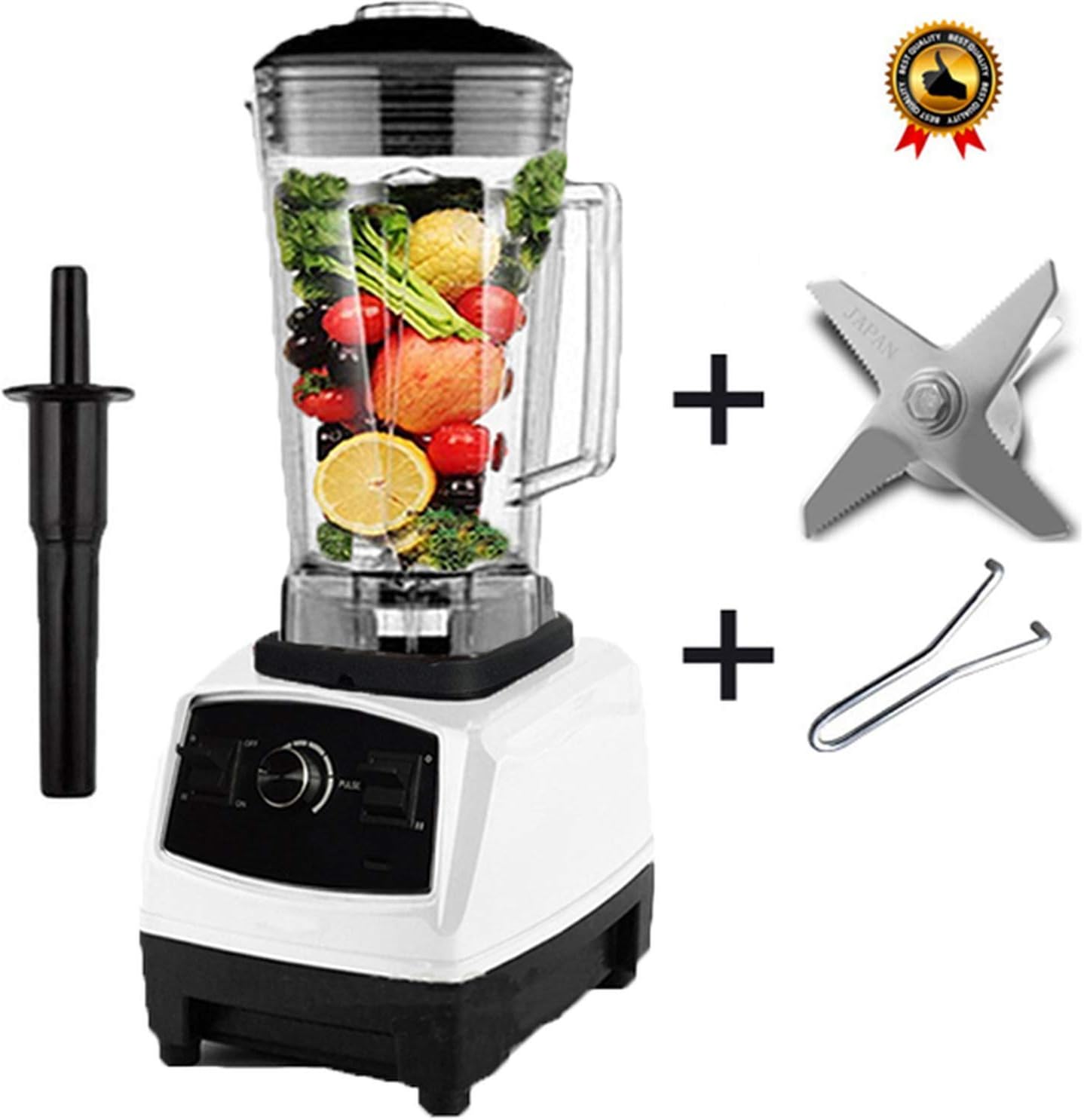 Us/Eu Quality G5200 Bpa Free 3Hp 2200W Heavy Duty Commercial Blender Juicer Ice Smoothie Professional Processor Mixer,White Blade Tool,Uk Plug