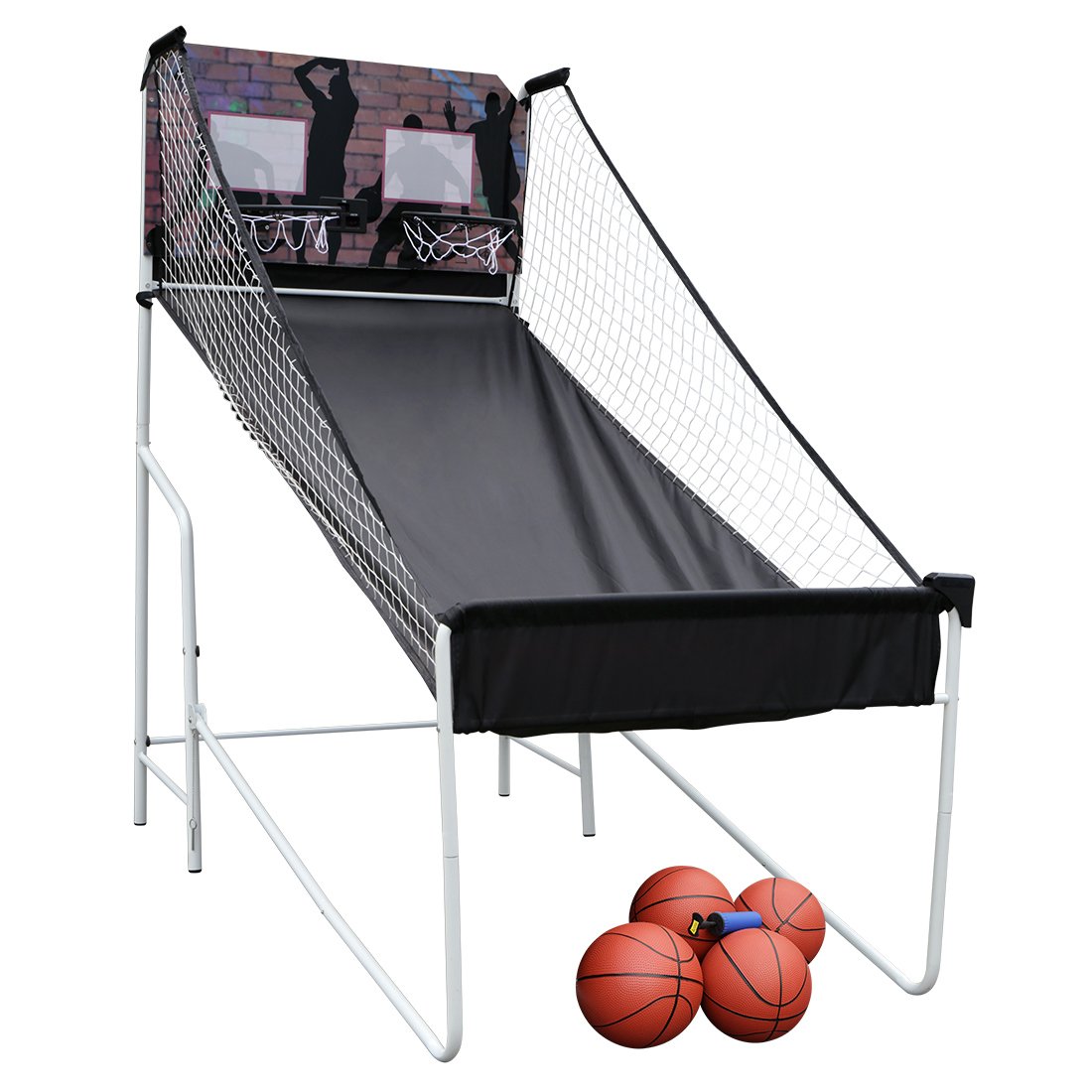 AHHC INC Folding Basketball MachineDouble Hoop Electronic Basketball