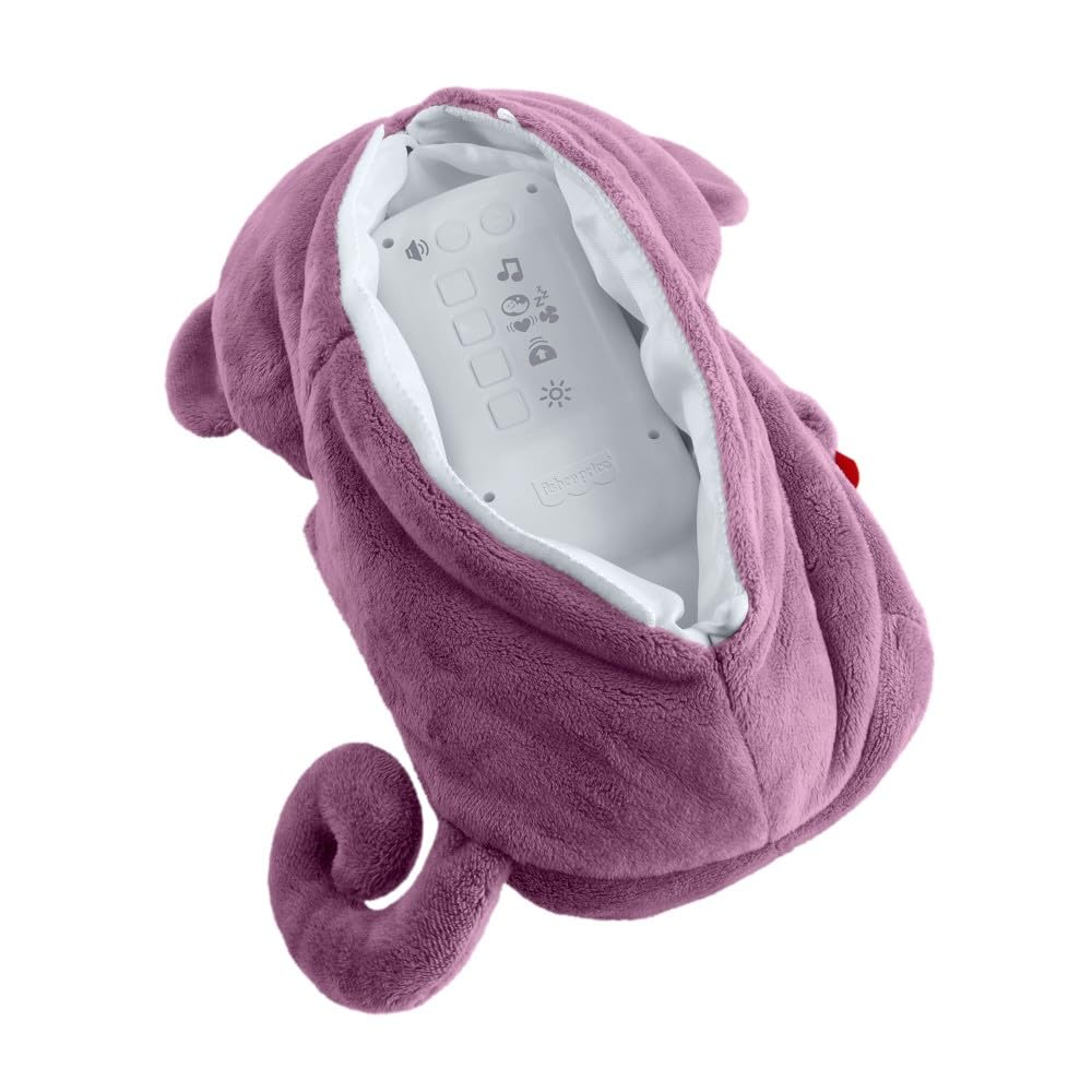 Fisher-Price Baby-Spielzeug Lila Schlummer-Affe, tragbare Plüsch-Spieluhr mit Atembewegungen und Lichtern für Neugeborene ab einem Alter von 0 Monaten, JLH41 6