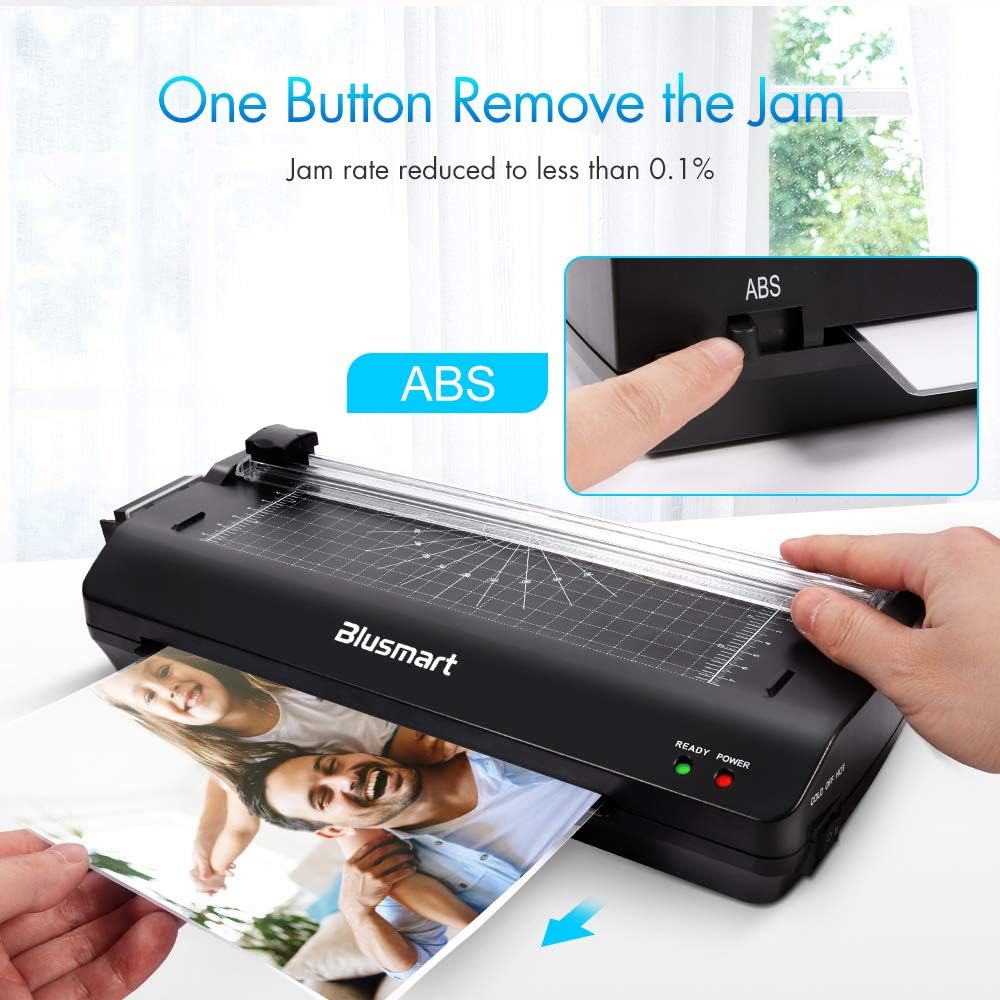 5 in 1 Blusmart Laminator Set, A4, Trimmer, Corner Rounder, 20 Laminating Pouches, Photo Frames, Black : Office Products