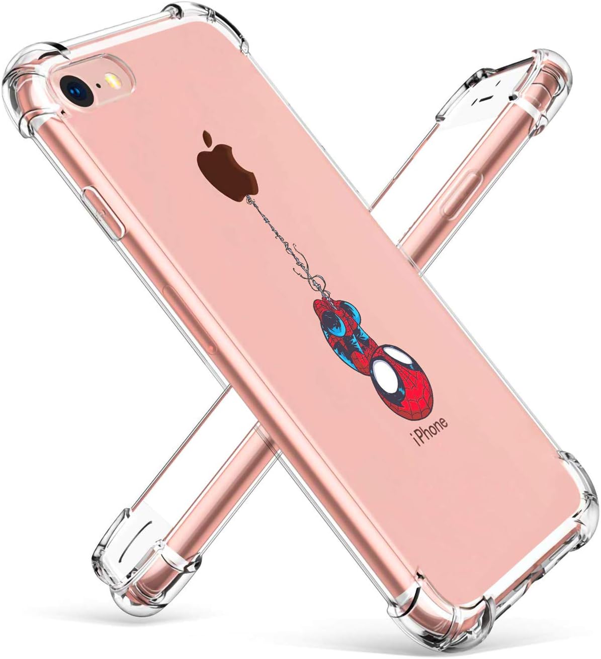 Logee TPU Spider Funny Cute Cartoon Clear Case for iPhone 6/6S 4.7”,Fun Kawaii Animal Soft Protective Cover,Ultra-Thin Shockproof Funny Creative Character Chic Cases for Kids Teens Girls Boys(iPhone6)