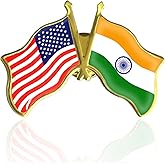6/12/50/100 Pack-American India Friendship Flag Pins Bulk -1.5” Metal Patriotic US USA Indian Lapel Pins Badge Souvenir