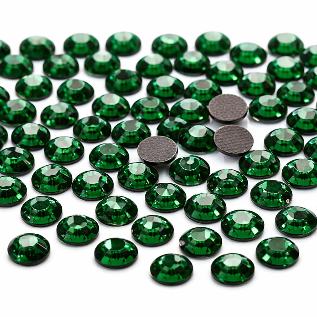 Perlin Hotfix 3 mm Flatback Rhinestone SS10 7200 Pieces Glass Stones Round Crystal Gemstones 2.5 ~ 3 mm for Jewellery, Clothing, Dress, Shoes, Bag (Olive Green)