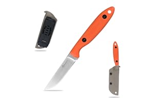 SDOKEDC Knives DC53 Steel Tactical Fixed Blade Knife with kydex sheath for Men EDC Outdoor Camping Survival Hunting (Orange handle)