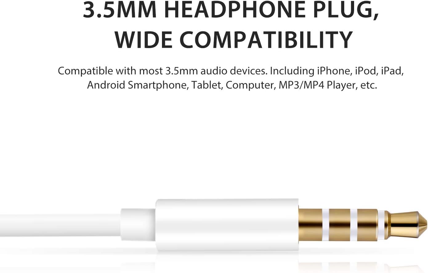 Wired Earbuds with Microphone and Remote Volume Control [2 Pack] [2 Pair] 3.5mm Plug Earphones Noise Canceling Headphones for Android Smartphone, Tablet, MP3/MP4 Player, All 3.5mm Audio Devices: Home Audio & Theater