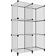 HOMIDEC 6-Cube Light Grey Cube Storage Organizer, Modular Storage Shelf with Hammer, Bin Cabinet Closet Bookshelf for Living Room, Bedroom, Office, Each Cube Size 11.8 x 11.8 inch