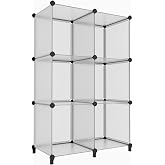 HOMIDEC 6 Light Grey Cube Storage Organizer, Modular Storage Shelf with Hammer, Cube Storage Bin Cabinet Closet Bookshelf for Living Room, Bedroom, Office, Each Cubes Size 11.8 x 11.8 inch