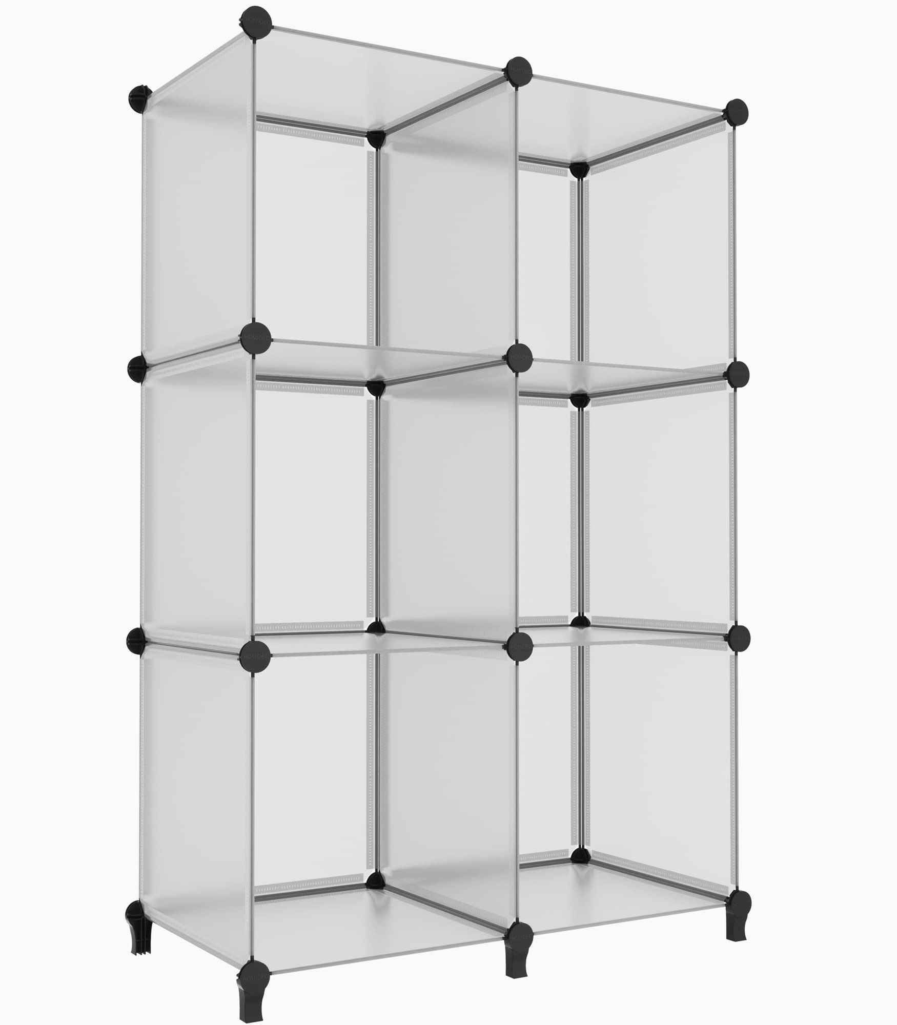 Photo 1 of HOMIDEC 6-Cube Light Grey Cube Storage Organizer, Modular Storage Shelf with Hammer, Bin Cabinet Closet Bookshelf for Living Room, Bedroom, Office, Each Cube Size 11.8 x 11.8 inch