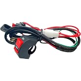 Motorcycle 1 Lead LED Lights Wiring Harness with Handlebar Switch 10A Fuse Kit Compatible with ATV Dirt Bike Ebike Scooters Auxiliary Driving Fog Lights
