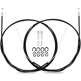 1 Pair Bike Brake Cable Set,Front and Rear Brake Cable,Universal Standard Bicycle Brake Cable for Mountain MTB Bike,Bike Brake Wire Set for Road Bike and Common Bike,Free End Caps accessories,Black