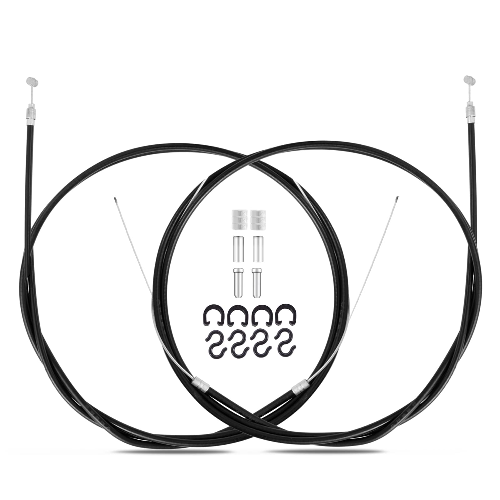 Photo 1 of 1 Pair Bike Brake Cable Set,Front and Rear Brake Cable,Universal Standard Bicycle Brake Cable for Mountain MTB Bike,Bike Brake Wire Set for Road Bike and Common Bike,Free End Caps accessories,Black