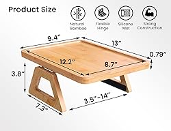 Danfoxer 2 Pack Couch Arm Tray,Bamboo Folding Sofa