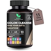Mishas Nutraceutical Colon Cleanse - Relief from Gas and Bloating, Supports Gut Health with Magnesium, Berberine, Vitamin D, Quercetin & More - Colon Cleanse Formula - 90 Capsules