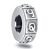 Letter Q Spacer Charms, Initial Q Alphabet Rubber