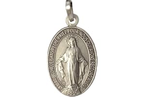 I G J 925 STERLING SILVER THE MIRACULOUS MEDAL - THE ORIGINAL ONE - 100% MADE IN ITALY - THE PATRON SAINTS MEDALS