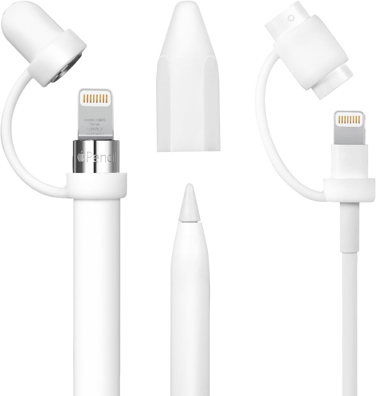imobi4 Charging Adapter Stand Compatible for Apple Pencil Cap Holder/Nib Cover/Lightning Cable Adapter Apple Pencil Accessories for iPad Pro Pencil (Apple Pencil cap2 Set)